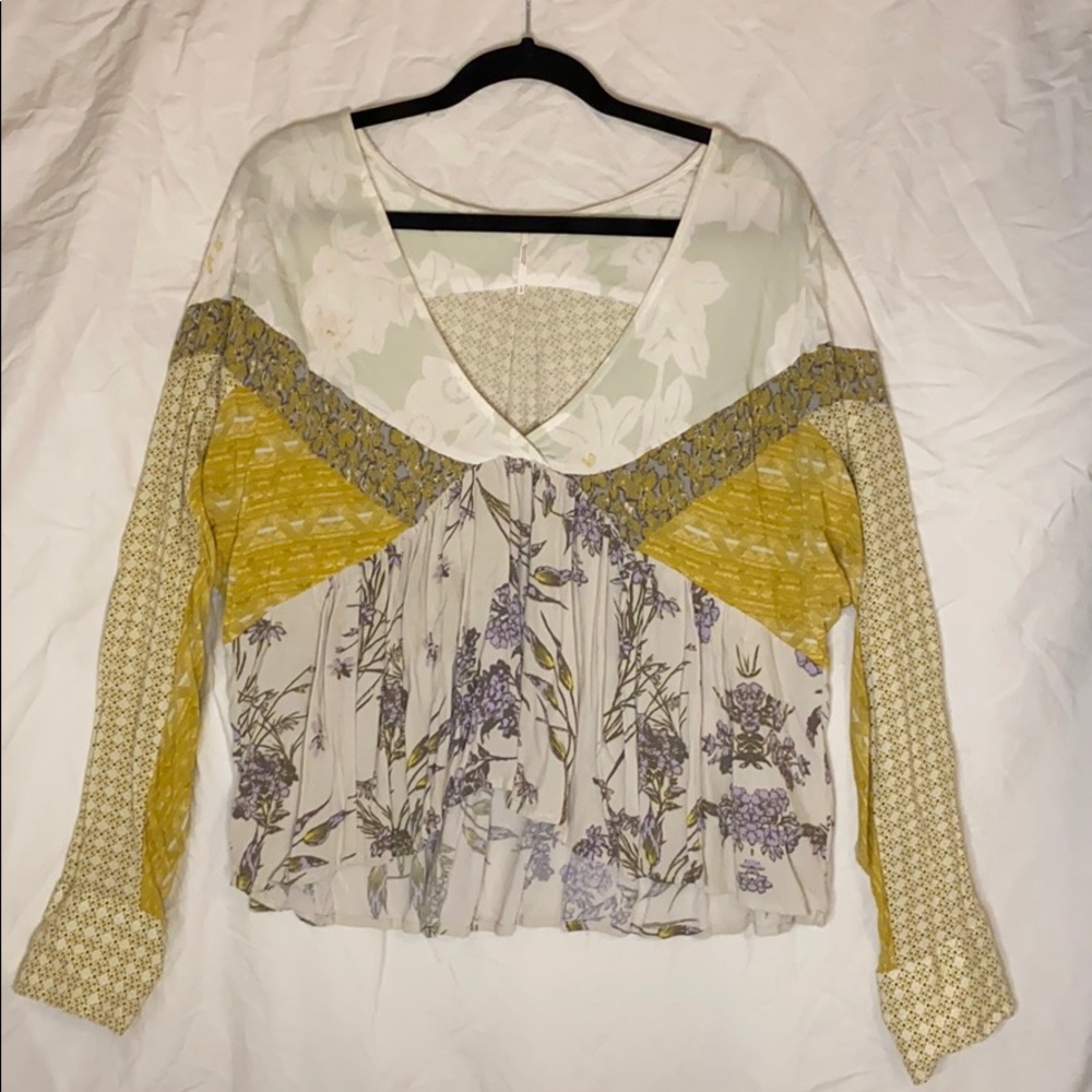 Free People Long Sleeved Flowy Blouse